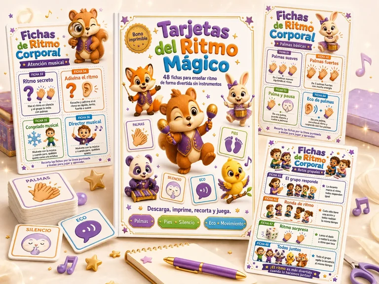 Tarjetas del Ritmo Mágico con actividades rítmicas imprimibles